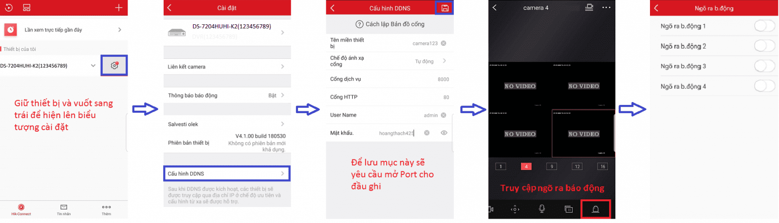 cài đặt ngõ ra báo động trên hikconnect