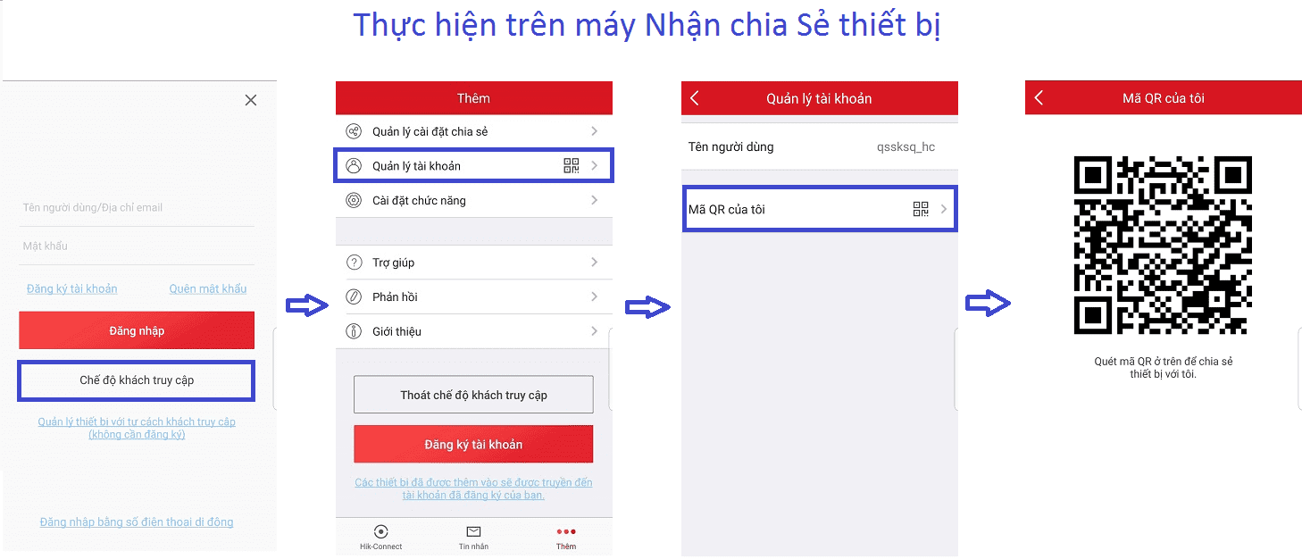 chia sẻ thiết bị camera trên hikconnect