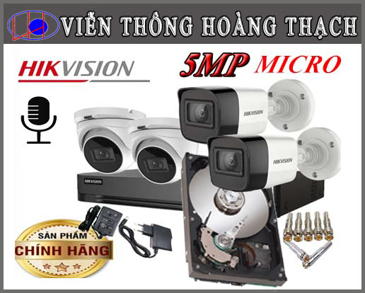 Bộ 9 Camera HIKVISION 5.0Mp Tích Hợp Âm Thanh