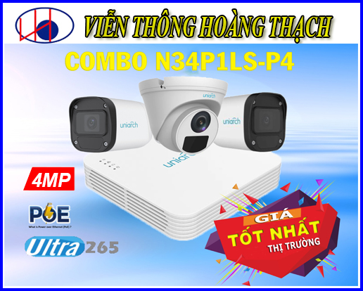 Lắp Đặt bộ 3 camera IP POE 4.0MP (COMBO N34P1LS-P4)