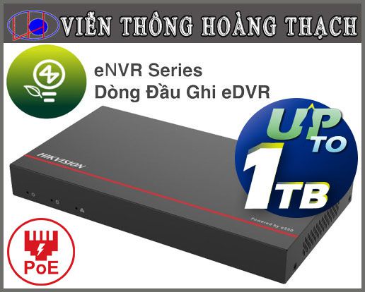 Đầu Thu eNVR PoE DS-E08NI-Q1/8P 8 Kênh eSSD 1TB HIKVISION Giá Rẻ