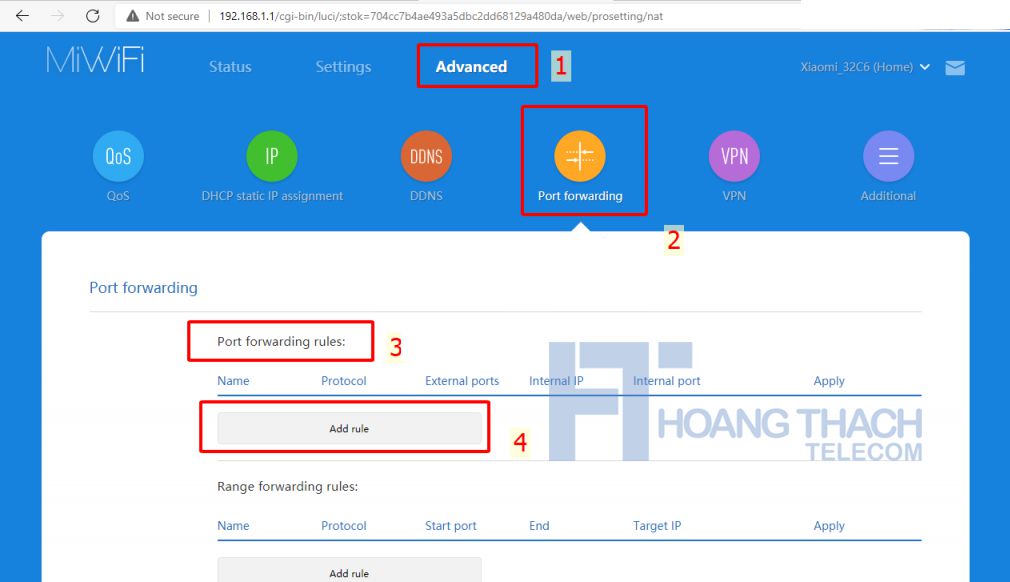 Mở Port Xiaomi Mi Router 4C chính xác