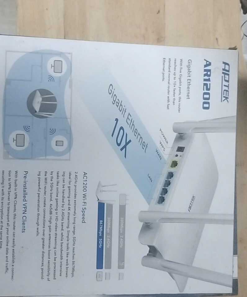 Alternative view of APTEK AR1200 Bộ Phát WiFi GiGa Thanh lý - Mới 100%